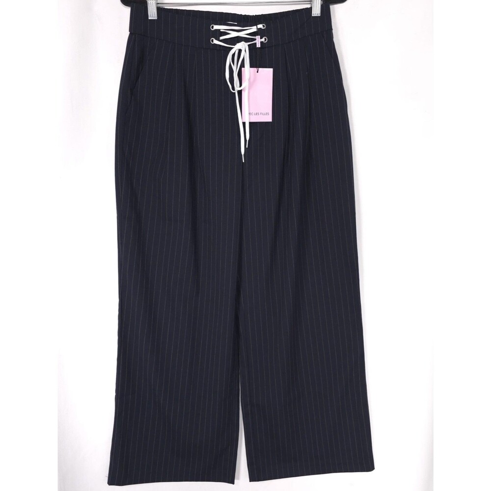 ANTHROPOLOGIE AVEC LES FILLES Women’s New Pants Black 8 Wide Leg 85421